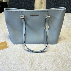 Michael Kors Large Powder Blue Shoulder Tote Bag